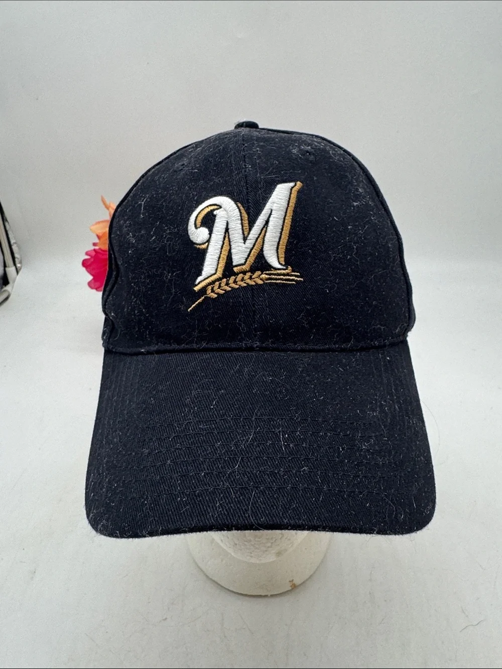 Milwaukee Brewers NWT Embroidered 'M' Baseball Cap - Black with Gold Accent